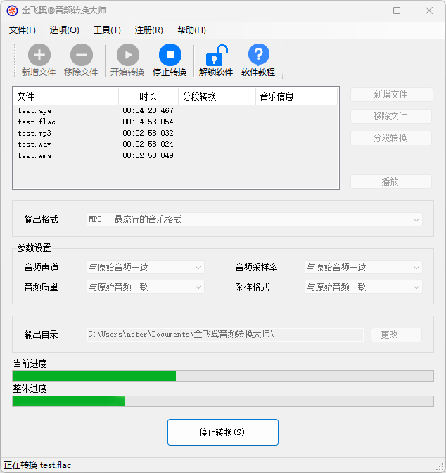 金飞翼音频转换大师屏幕截图